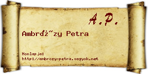 Ambrózy Petra névjegykártya