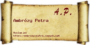 Ambrózy Petra névjegykártya